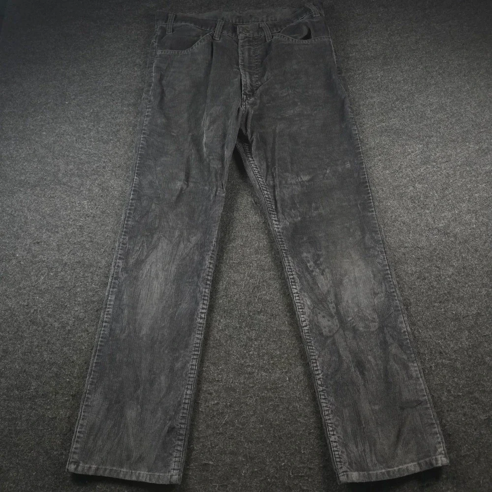 Vtg 70s Levis Mens Corduroy Pants (Fits32x30) Straight Leg Ribbed Talon 33x32